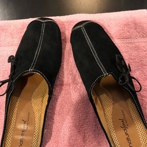 Naturalizer black suede mules